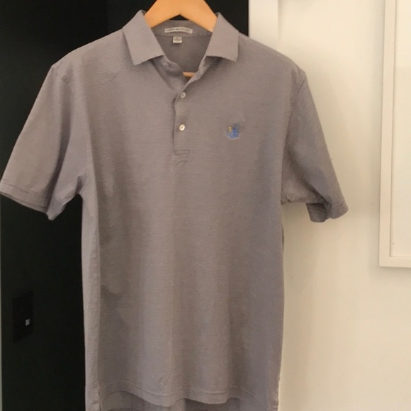 Peter Millar Gray Golf Polo w/ Horizontal Stripes -Willow Point Logo 💎 Nice!
! - Picture 3 of 4